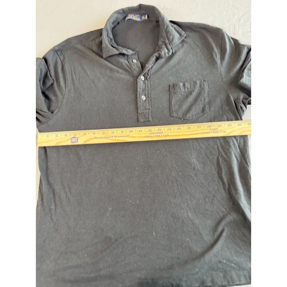 Polo Ralph Lauren Shirt XL Long Sleeve Polo Black Pony Pocket‎